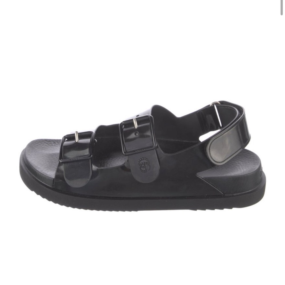 Gucci Double G Logo Rubber Slingback Sandals